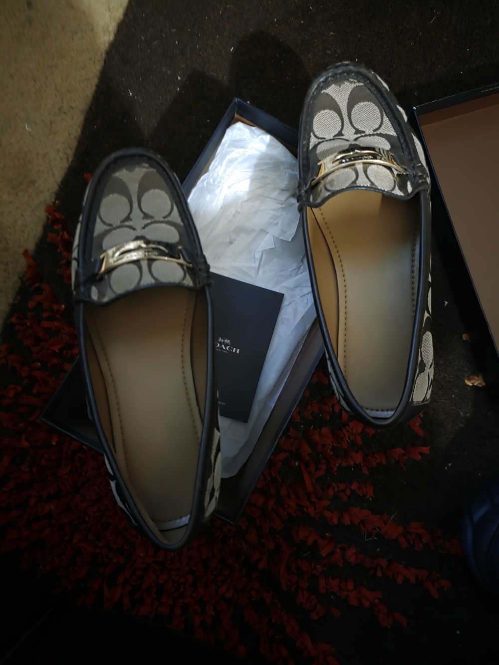Coach Men's Signature Logo Loafers in Black/Tan